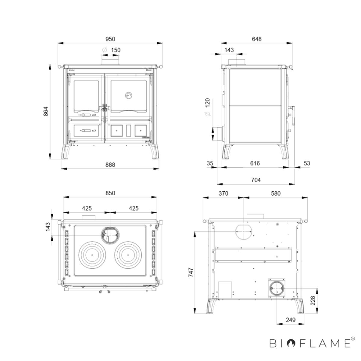 FOGÃO A LENHA - NORDICA EXTRAFLAME GARDENIA