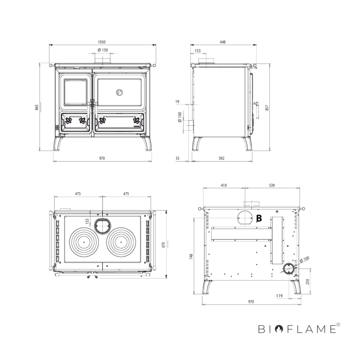 FOGÃO A LENHA - NORDICA EXTRAFLAME MILLY