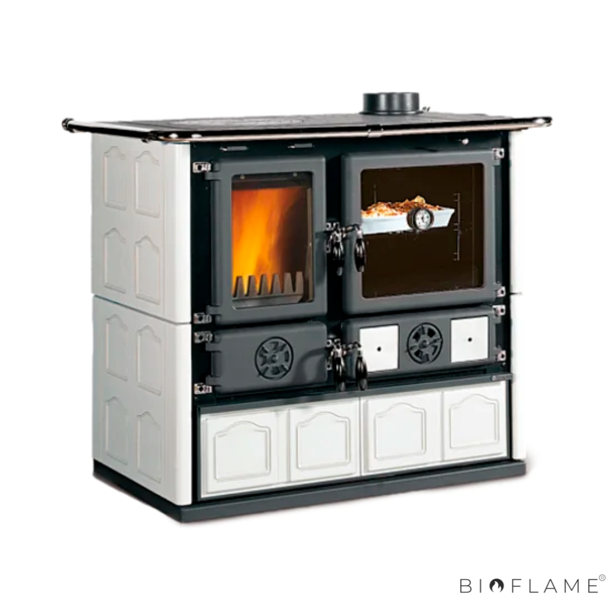 FOGÃO A LENHA - NORDICA EXTRAFLAME ROSA 5.0 MAIOLICA