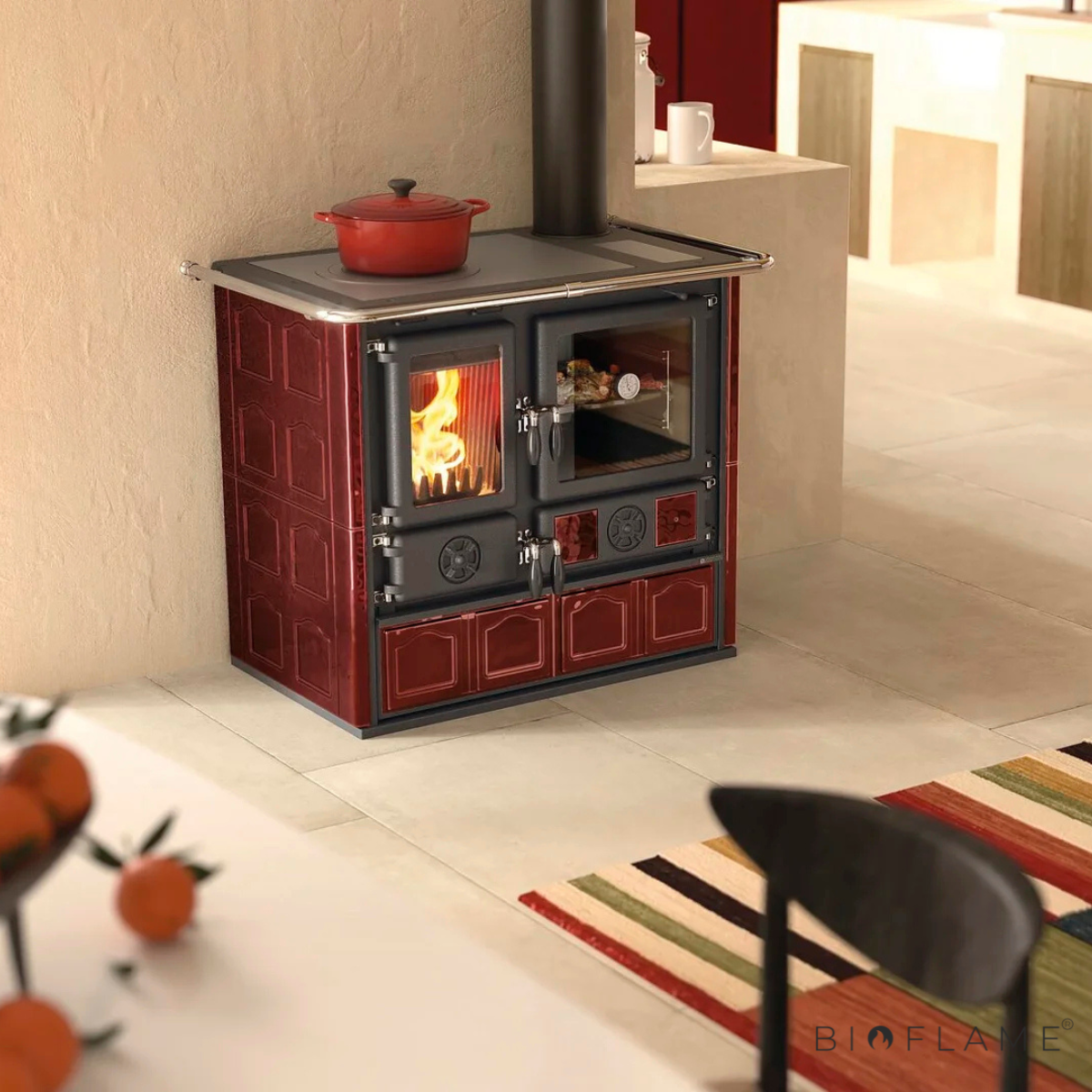 FOGÃO A LENHA - NORDICA EXTRAFLAME ROSA 5.0 MAIOLICA