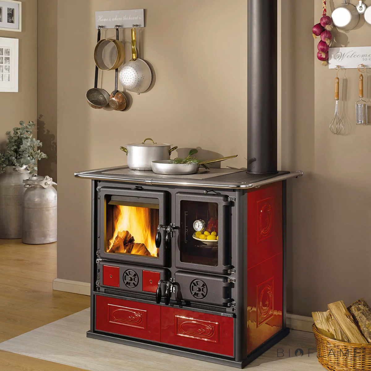 FOGÃO A LENHA - NORDICA EXTRAFLAME ROSA REVERSE 2.0