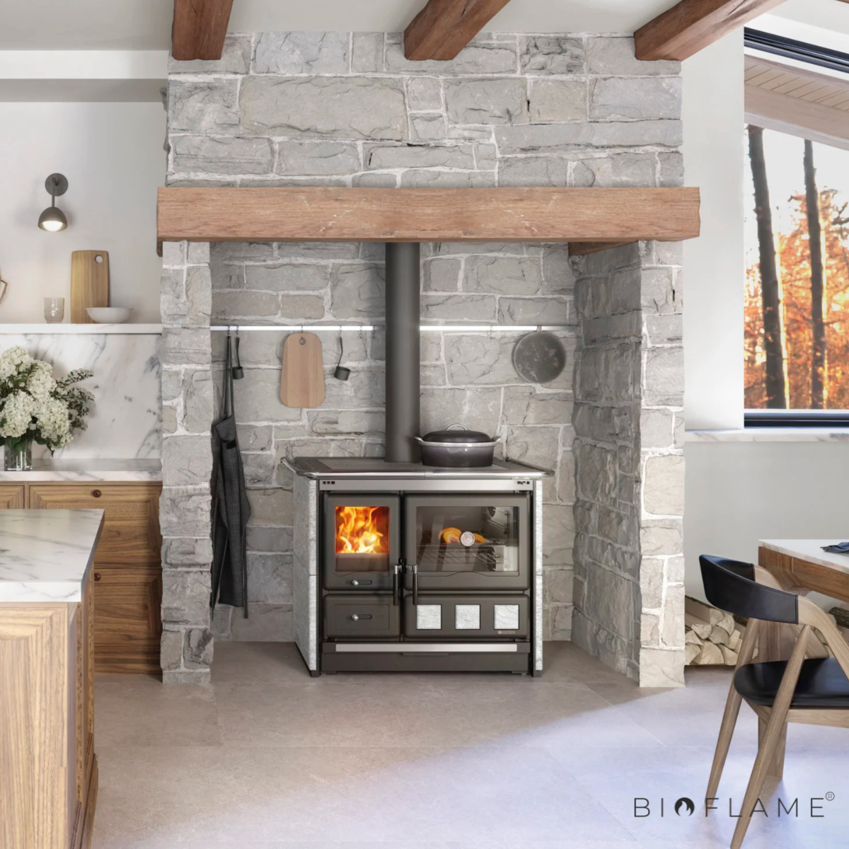 FOGÃO A LENHA - NORDICA EXTRAFLAME ROSA XXL 5.0 PETRA