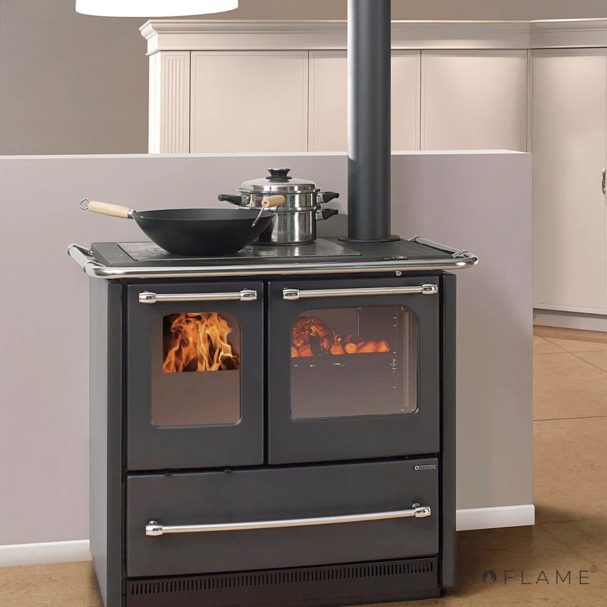 FOGÃO A LENHA - NORDICA EXTRAFLAME SOVRANA EASY EVO 2.0