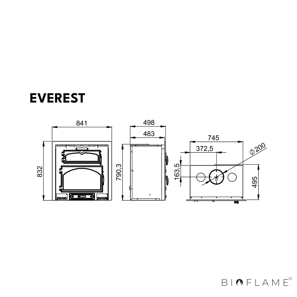 RECUPERADOR A LENHA COM VENTILAÇÃO CANALIZÁVEL - BRONPI EVEREST COM FORNO