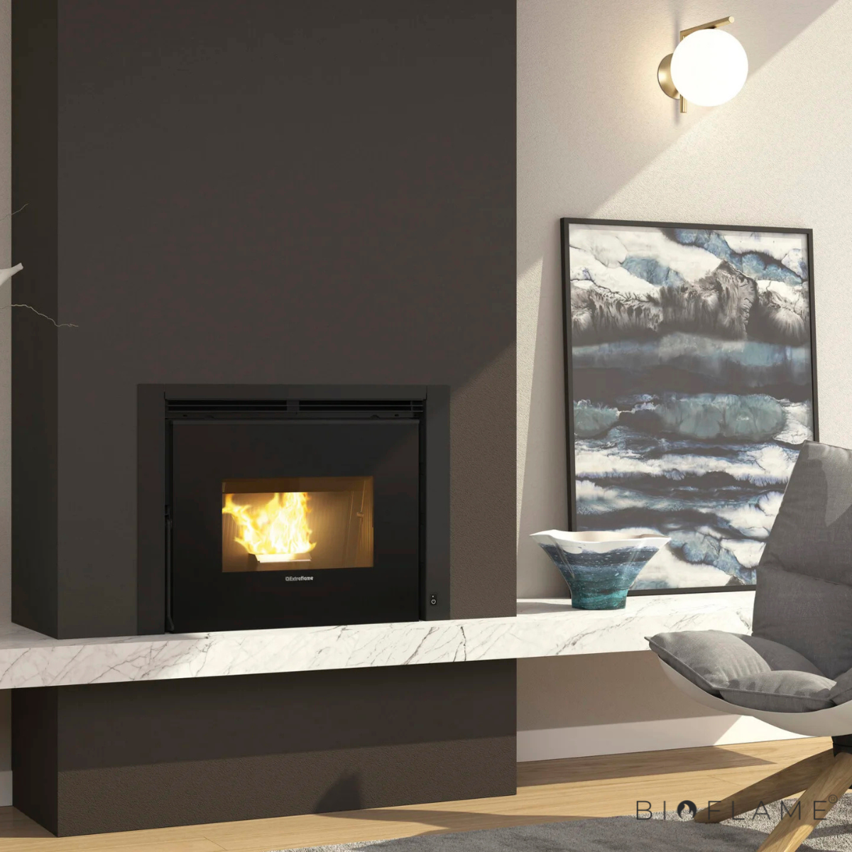 RECUPERADOR DE CALOR A PELLETS CANALIZÁVEL - NORDICA EXTRAFLAME COMFORT 70 AIR PLUS