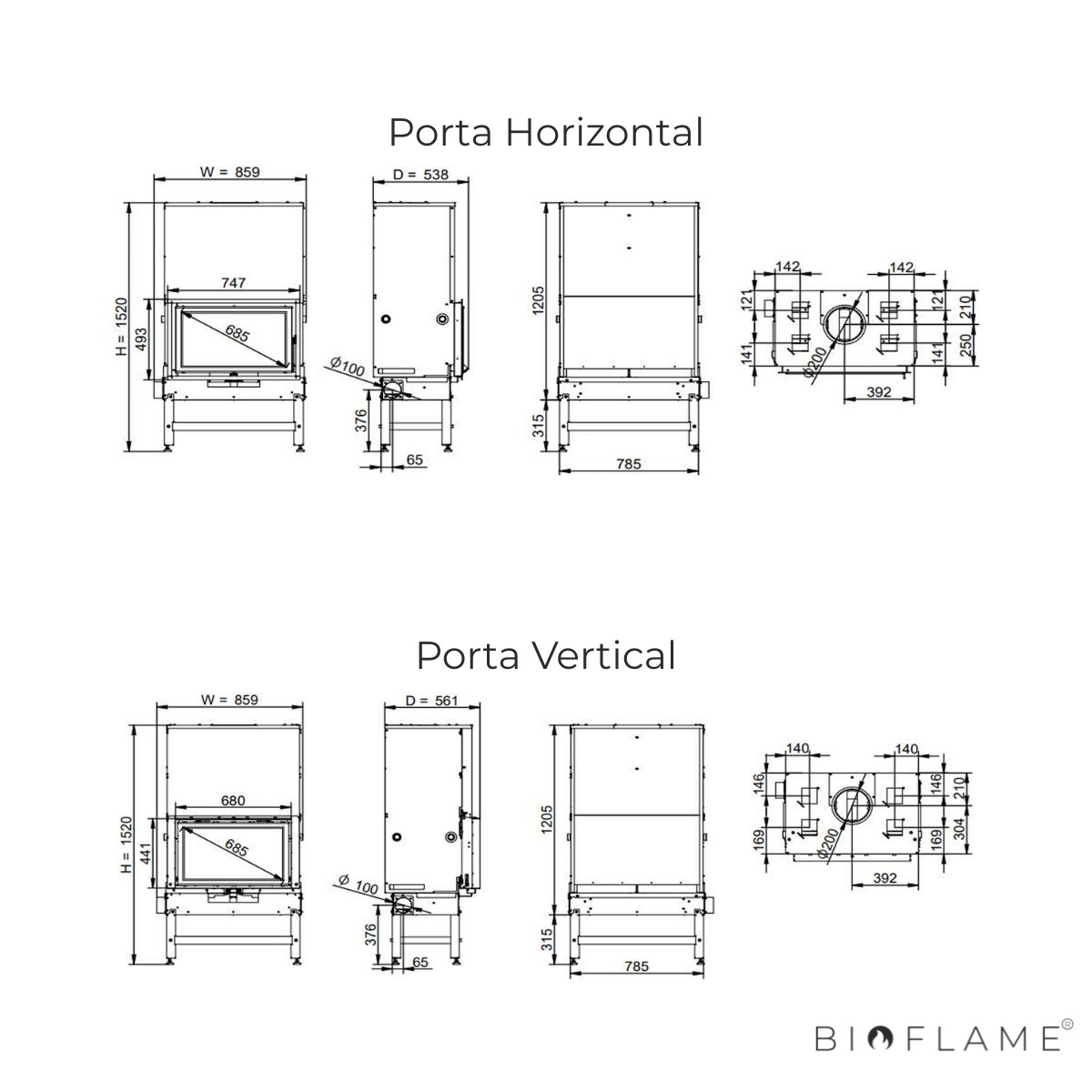 RECUPERADOR DE CALOR A LENHA - FOGO MONTANHA VISION M700