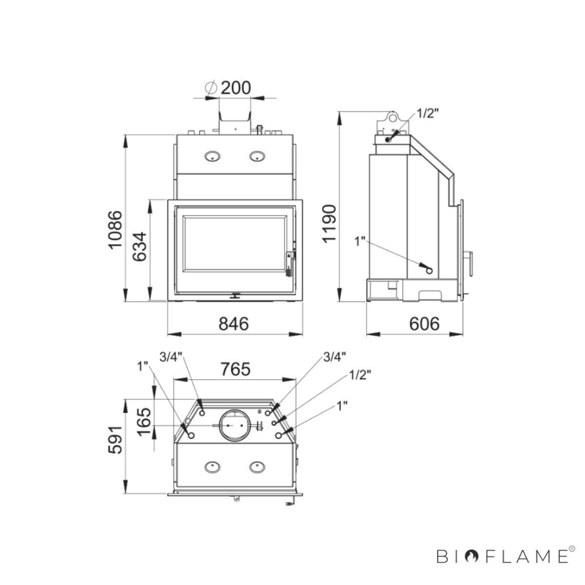 RECUPERADOR DE CALOR A LENHA PARA AQUECIMENTO CENTRAL - BRONPI TECNO-HYDROBRONPI 70