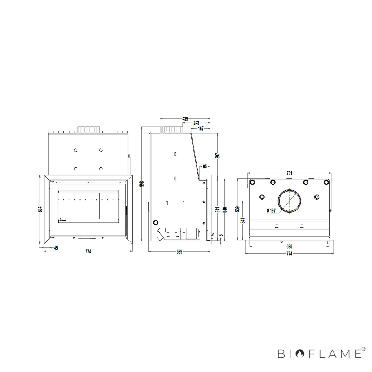 RECUPERADOR DE CALOR A LENHA PARA AQUECIMENTO CENTRAL - SOLRAK JADE 710 PLUS STYLE