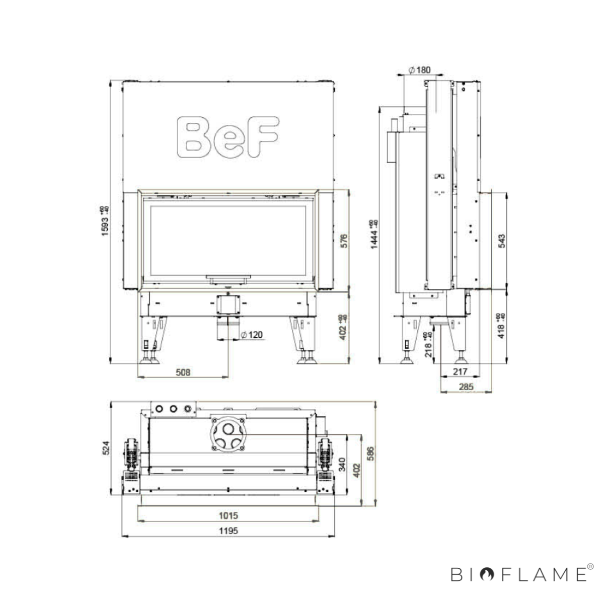 RECUPERADOR DE CALOR A LENHA PARA AQUECIMENTO CENTRAL - BEF AQUATIC WH V 100