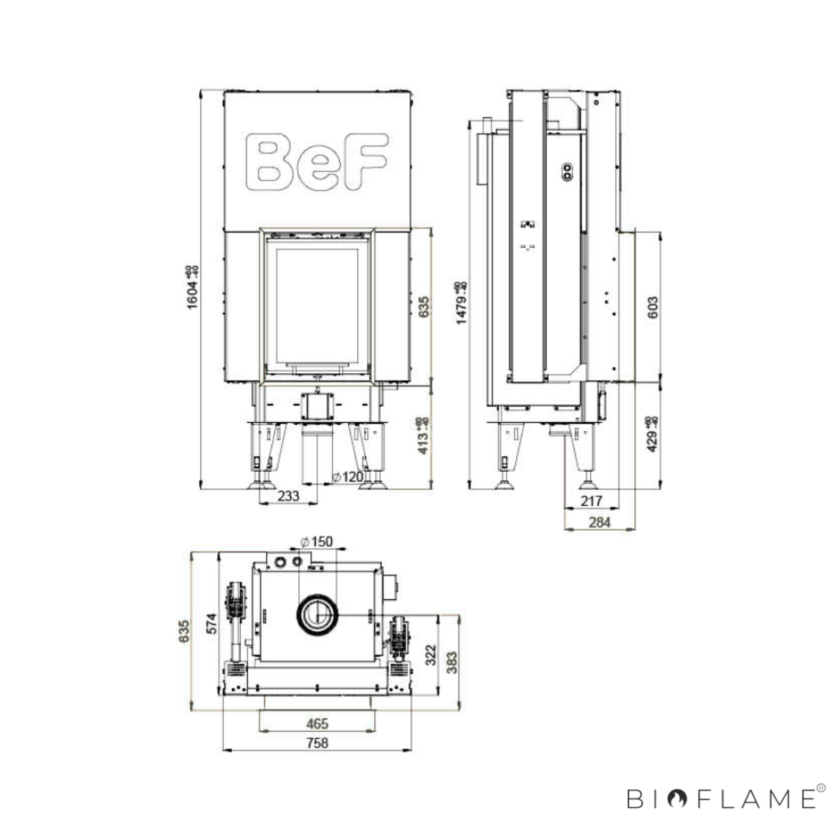 RECUPERADOR DE CALOR A LENHA PARA AQUECIMENTO CENTRAL - BEF AQUATIC WH V 450