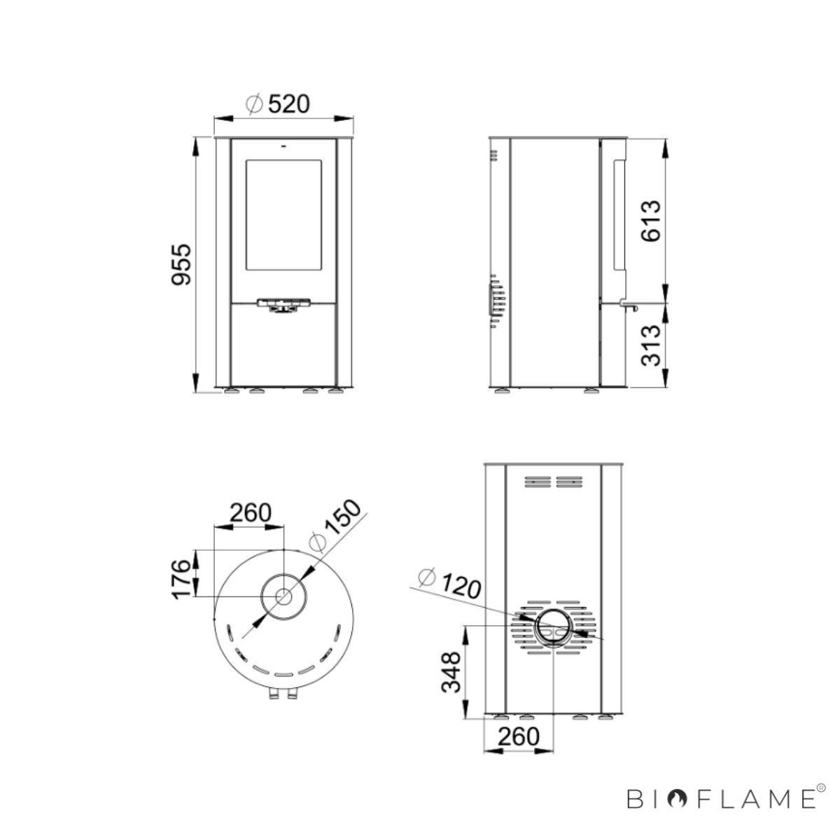 SALAMANDRA A LENHA - BRONPI DOVER