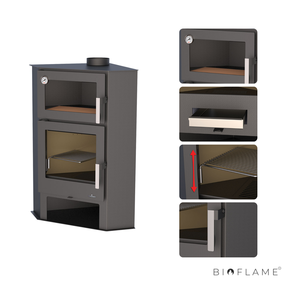 SALAMANDRA A LENHA - BRONPI LERMA-H CANTO COM FORNO