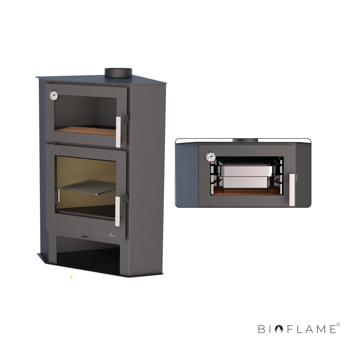 SALAMANDRA A LENHA - BRONPI LERMA-H CANTO COM FORNO