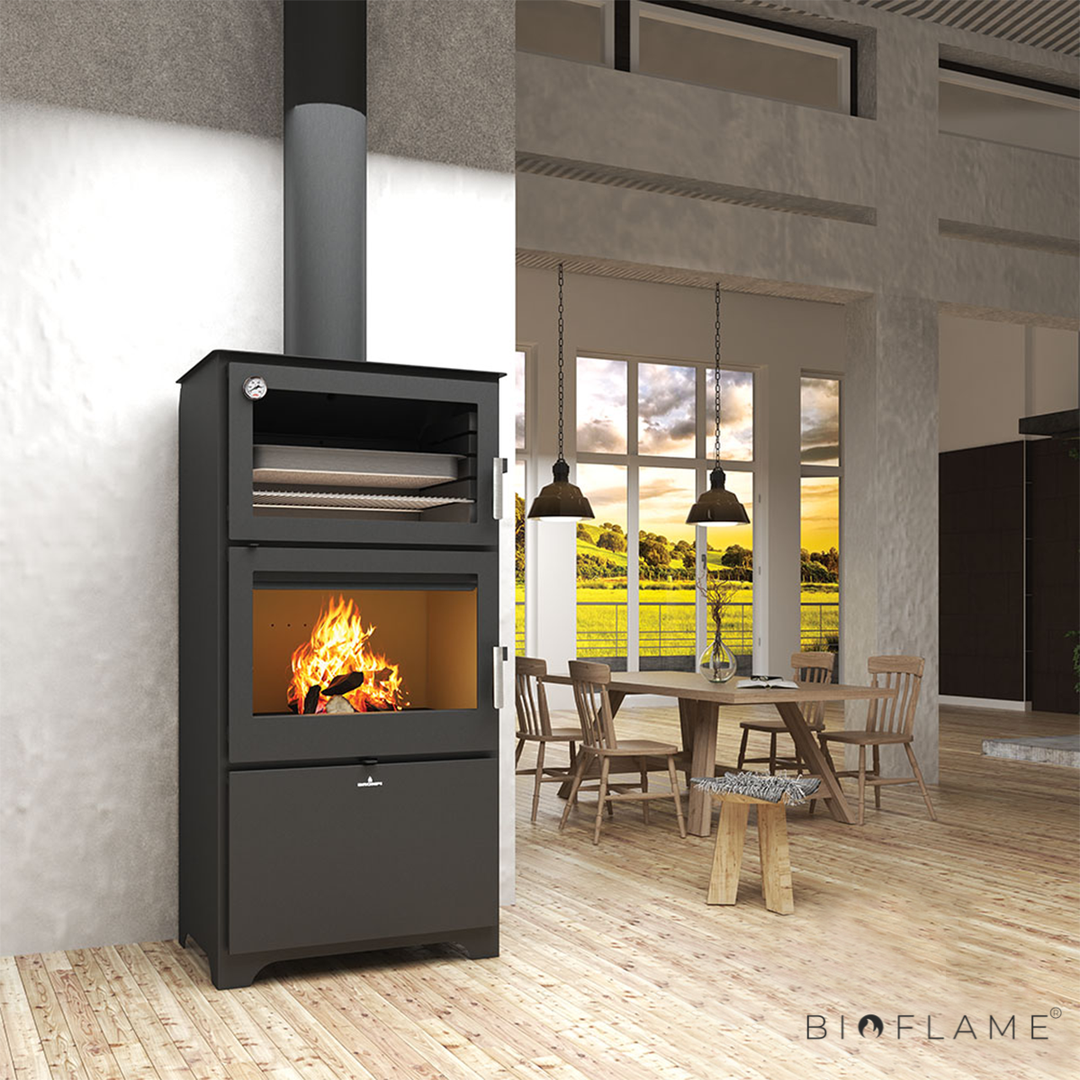 SALAMANDRA A LENHA - BRONPI MURANO-L COM FORNO