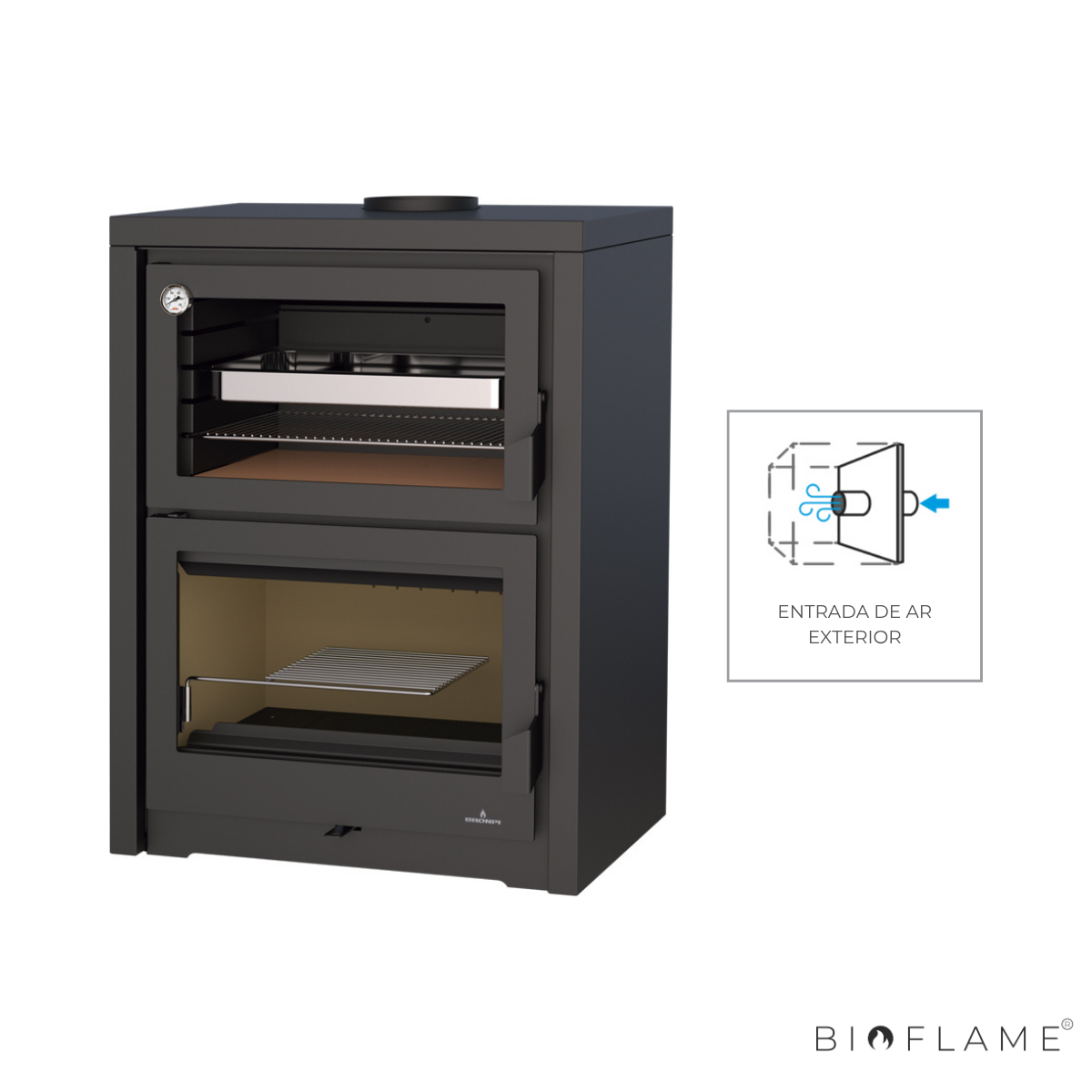 SALAMANDRA A LENHA - BRONPI VULCANO COM FORNO