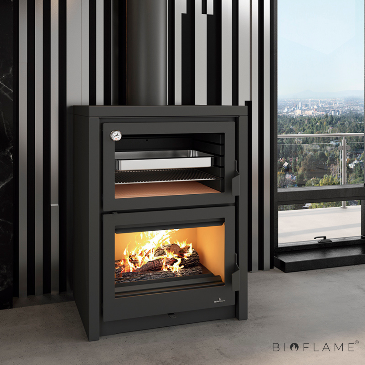 SALAMANDRA A LENHA - BRONPI VULCANO COM FORNO