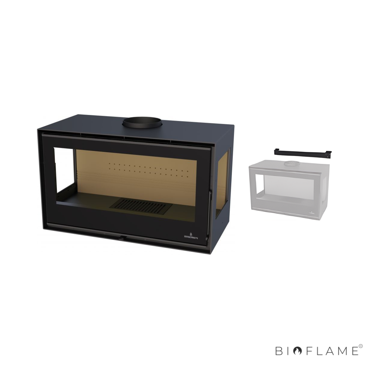 SALAMANDRA A LENHA COM VENTILAÇÃO - BRONPI BIMBA 90 3C