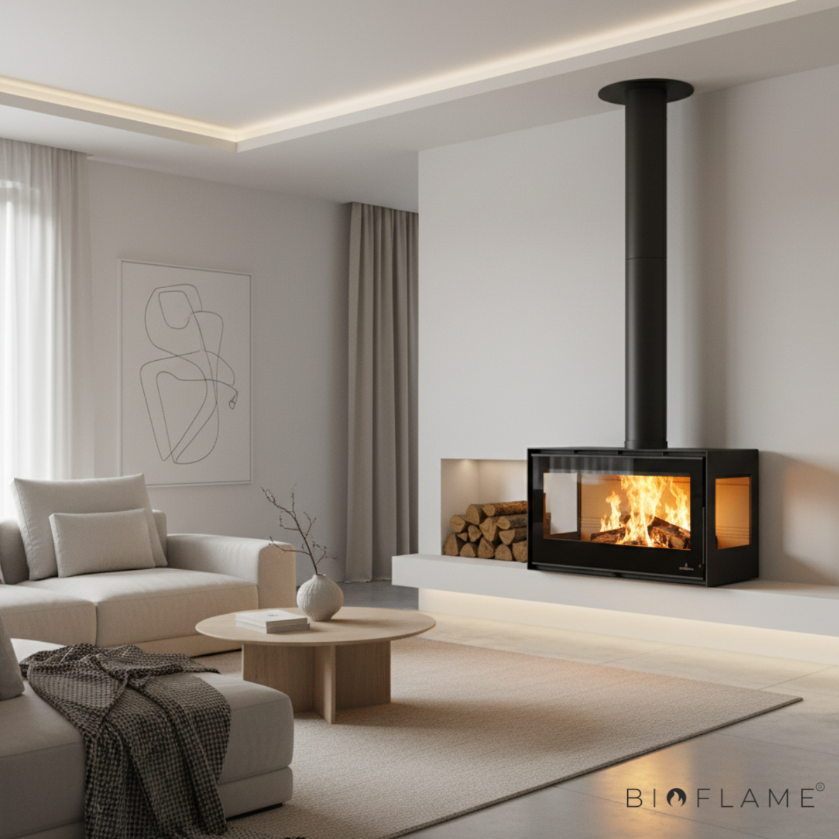 SALAMANDRA A LENHA COM VENTILAÇÃO - BRONPI BIMBA 90 3C