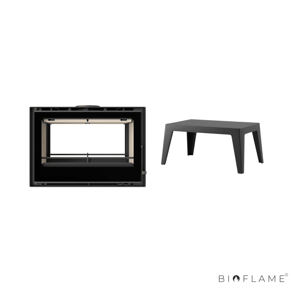 SALAMANDRA A LENHA COM VENTILAÇÃO DUPLA FACE - C&A CHAMA CRISTAL 78