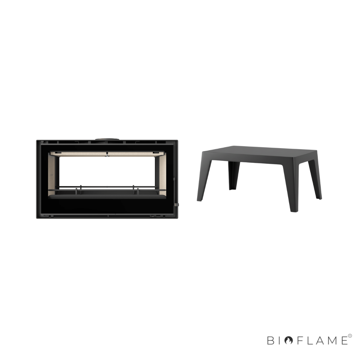 SALAMANDRA A LENHA COM VENTILAÇÃO DUPLA FACE - C&A CHAMA CRISTAL 98