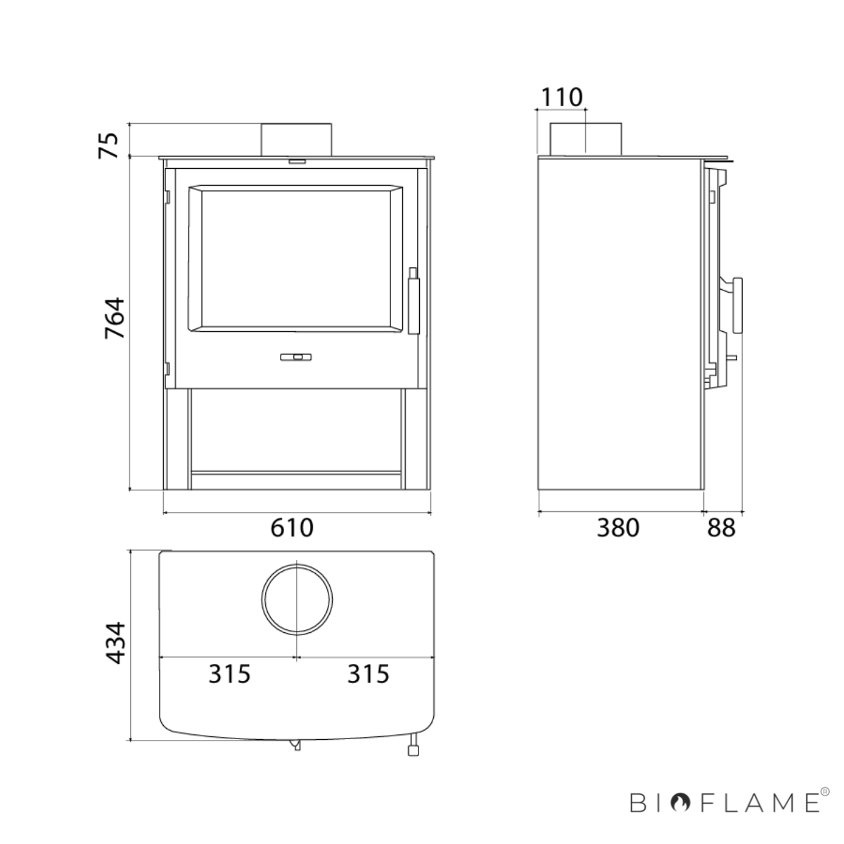 SALAMANDRA A LENHA - HERGOM EB-1 SE