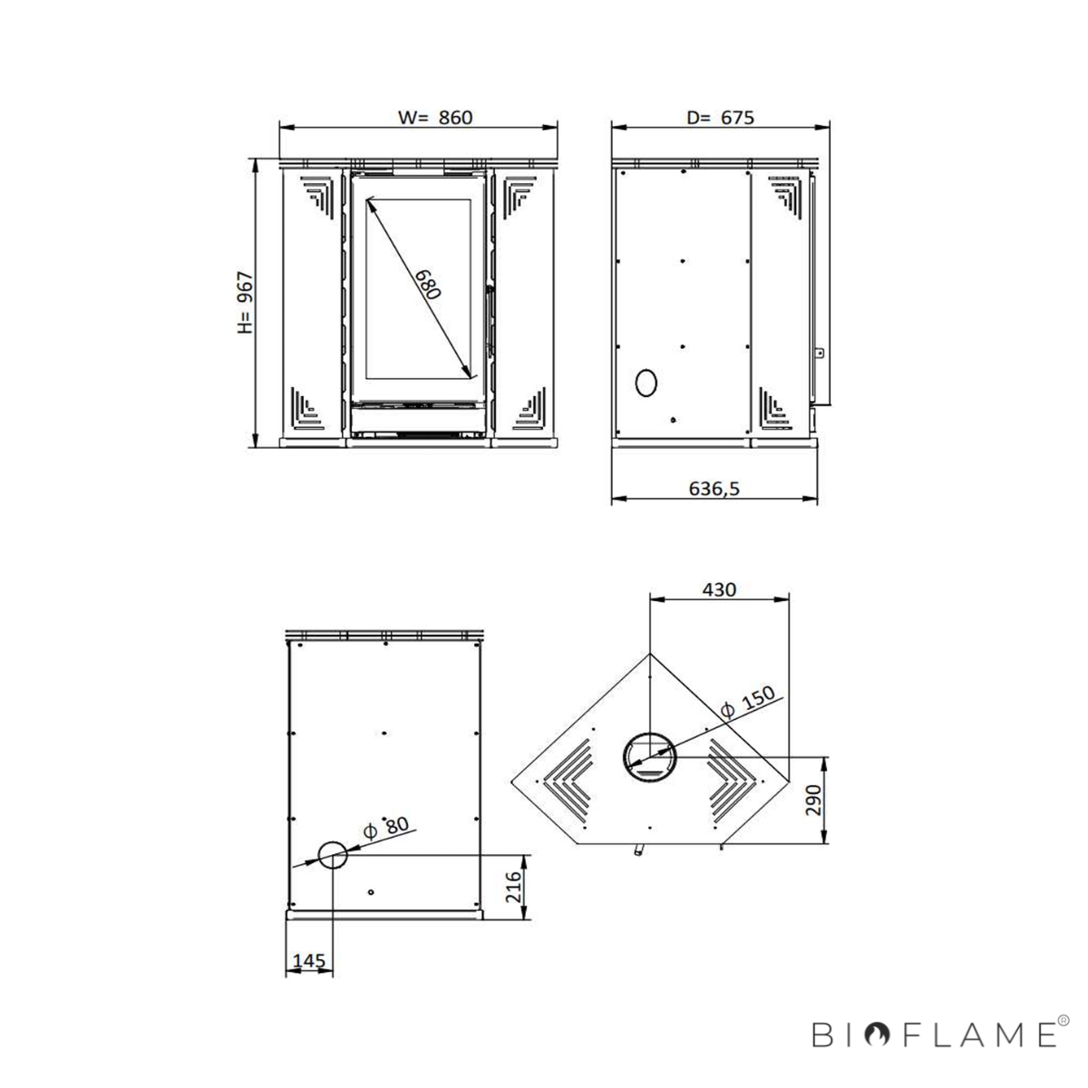 SALAMANDRA A LENHA - SOLZAIMA K4 ECO CANTO