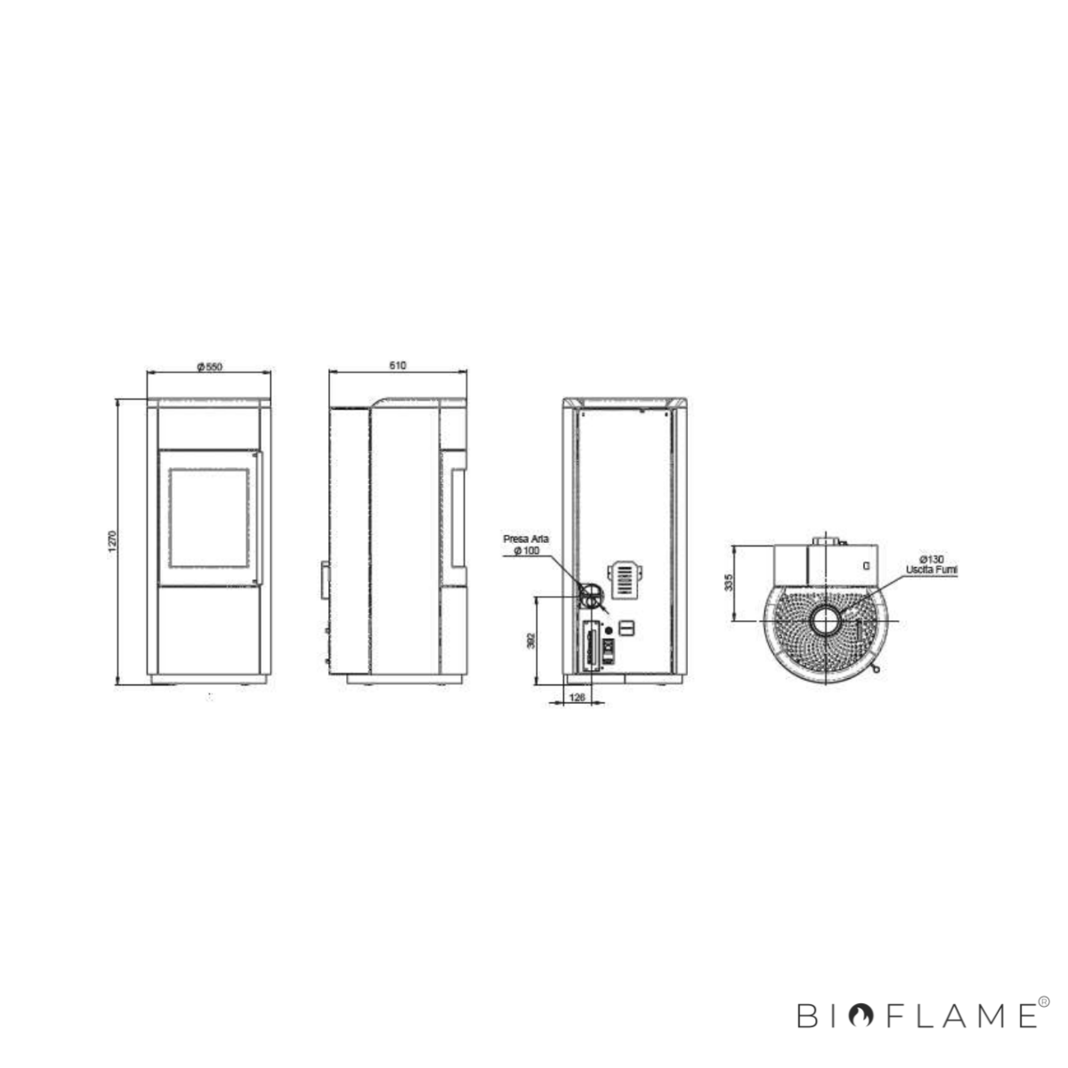 SALAMANDRA A LENHA E PELLETS CANALIZÁVEL - NOBIS LIBERA