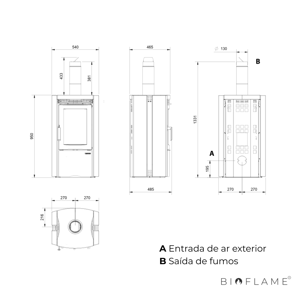 SALAMANDRA A LENHA EM FERRO FUNDIDO - NORDICA EXTRAFLAME ESTER