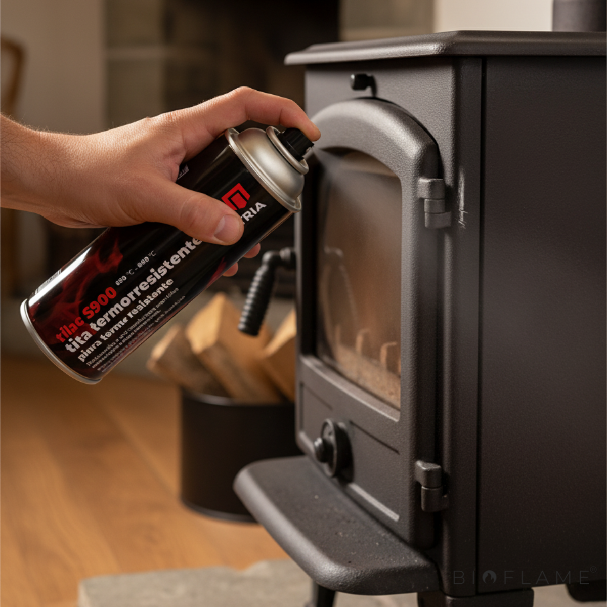 TINTA SPRAY TERMORRESISTENTE PARA RECUPERADORES DE CALOR, SALAMANDRAS E TUBAGEM - TRIA TRILACS900