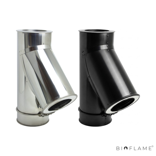 TÊ 45º PAREDE DUPLA COM TAMPO DE LIMPEZA E ABRAÇADEIRA - VM CHAMINÉS CLOSETOP