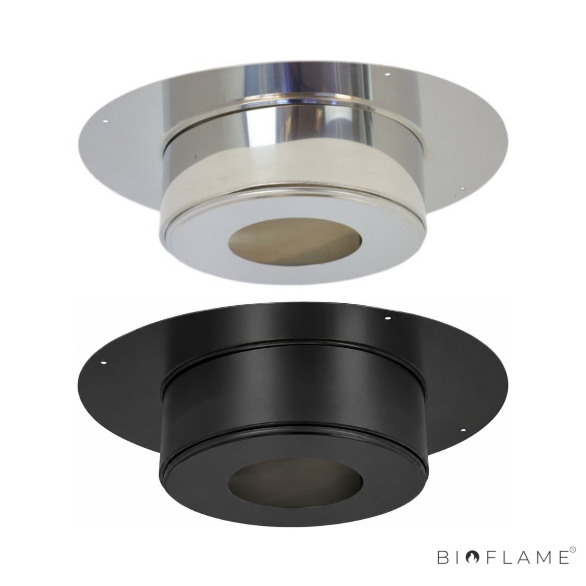 ANEL DE REMATE EM INOX DUPLO PARA TETO DE MADEIRA - VM CHAMINÉS CLOSETOP