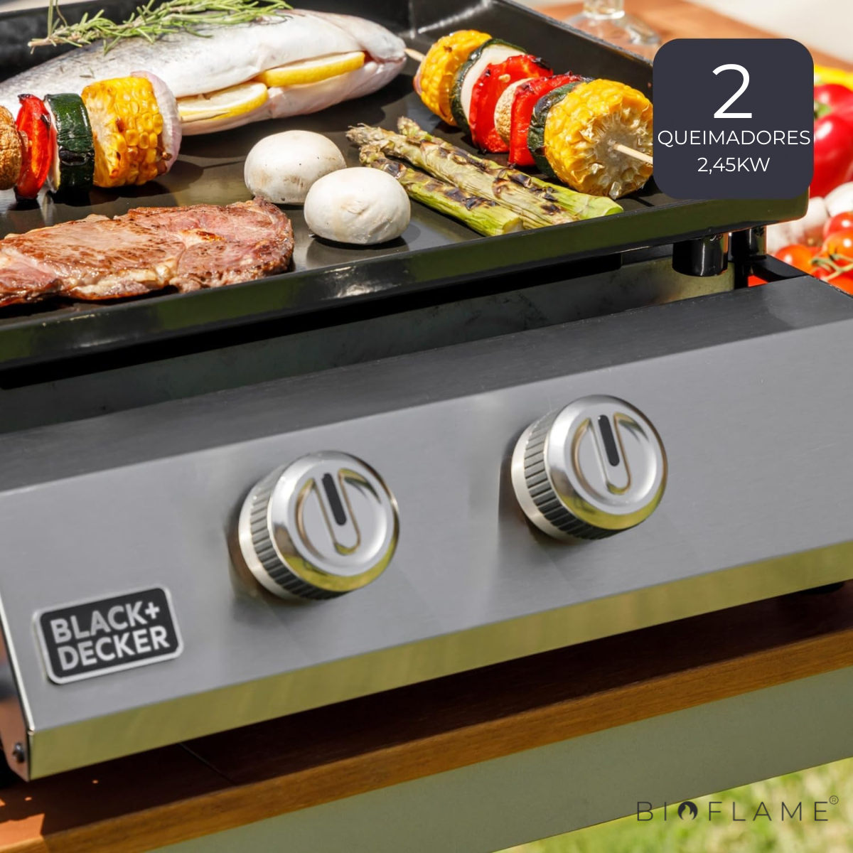 CHAPA A GÁS - BLACK & DECKER 2 QUEIMADORES