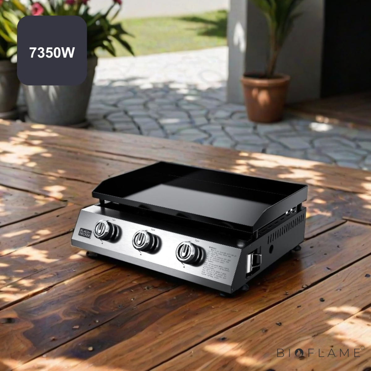 CHAPA A GÁS - BLACK & DECKER 3 QUEIMADORES