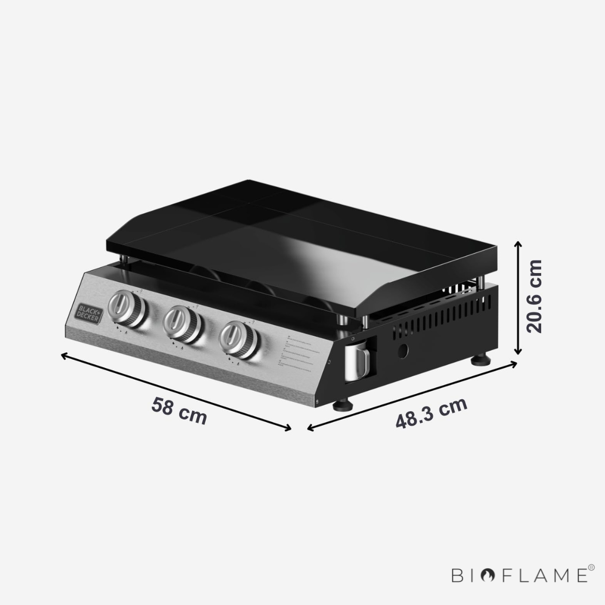 CHAPA A GÁS - BLACK & DECKER 3 QUEIMADORES