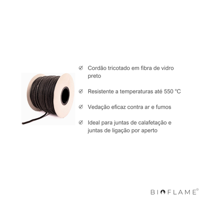 CORDÃO TRICOTADO EM FIBRA DE VIDRO TRIA – PRETO