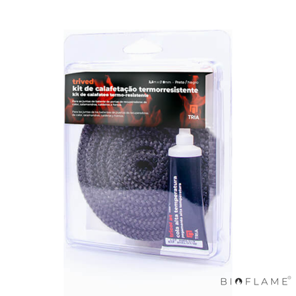 CORDÃO DE CALAFETAÇÃO PARA RECUPERADOR E SALAMANDRA - TRIA KIT CORDÃO E COLA