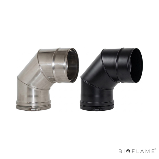 CURVA 90º INOX COM ABRAÇADEIRA - VM CHAMINÉS ALFA