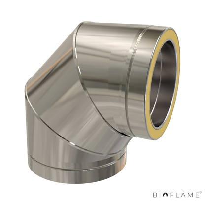 CURVA 90º INOX PAREDE DUPLA COM ABRAÇADEIRA - CONVESA