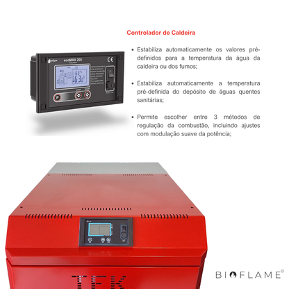 CALDEIRA A LENHA PARA AQUECIMENTO CENTRAL DE CHAMA INVERTIDA - TEK BIOMASSE W