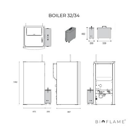 CALDEIRA A PELLETS PARA AQUECIMENTO CENTRAL - ARTEL BOILER 32/34