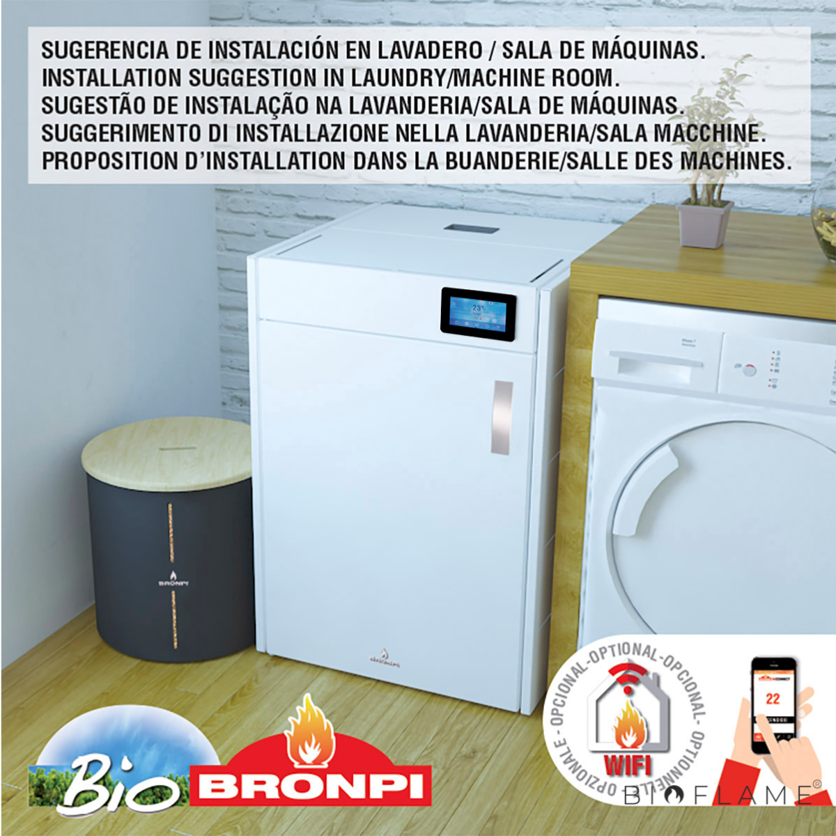 CALDEIRA A PELLETS PARA AQUECIMENTO CENTRAL - BIOBRONPI HYDROBOX