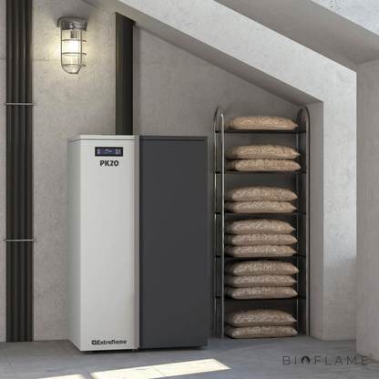 CALDEIRA A PELLETS PARA AQUECIMENTO CENTRAL - NORDICA EXTRAFLAME PK 20