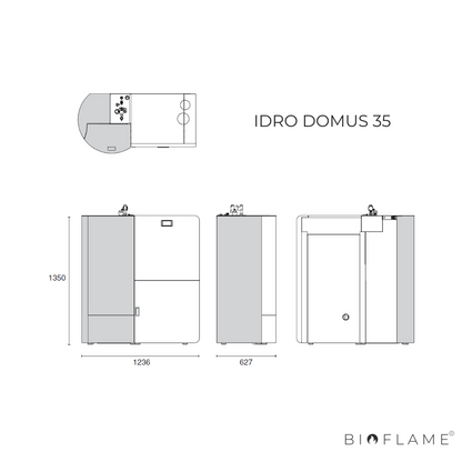 CALDEIRA A PELLETS PARA AQUECIMENTO CENTRAL E AQS - ARTEL IDRO DOMUS 35