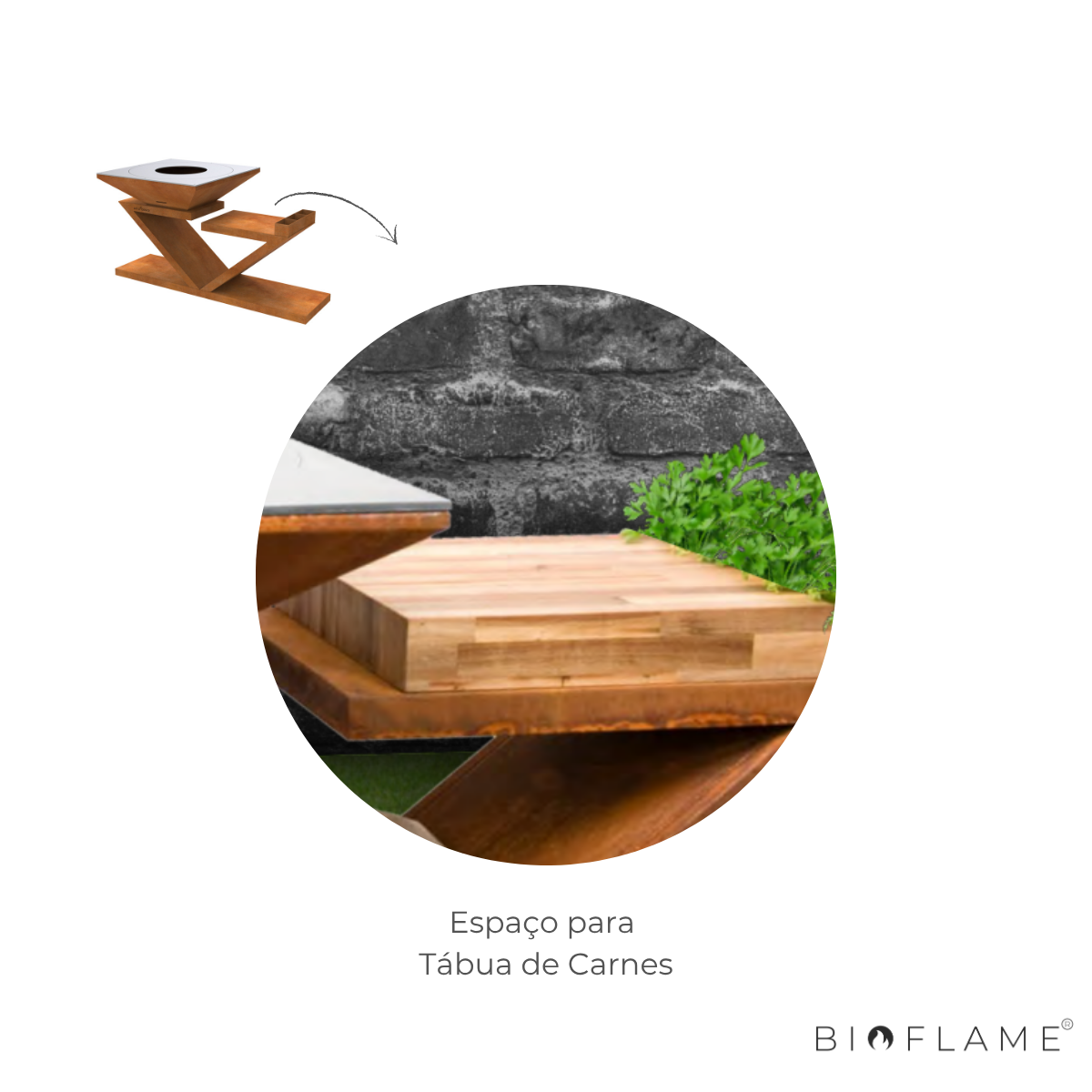 CHURRASQUEIRA A LENHA AÇO CORTEN - ART D'ASSAR MILÃO