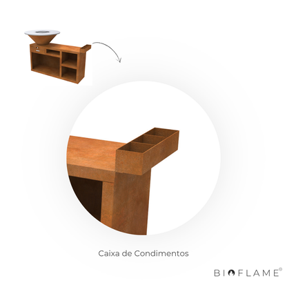 CHURRASQUEIRA A LENHA AÇO CORTEN - ART D'ASSAR ROMA XL
