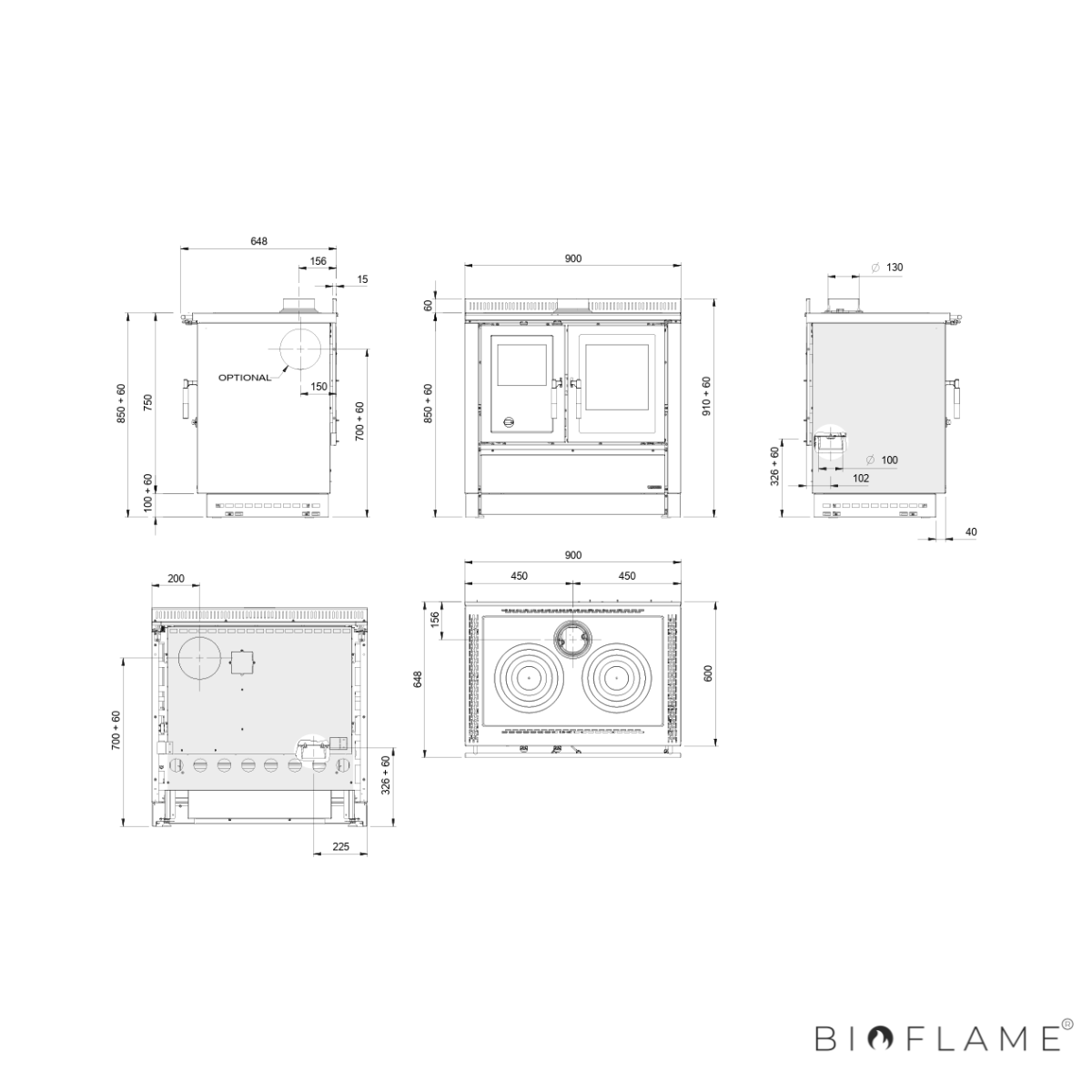 FOGÃO A LENHA - NORDICA EXTRAFLAME VENEZIA