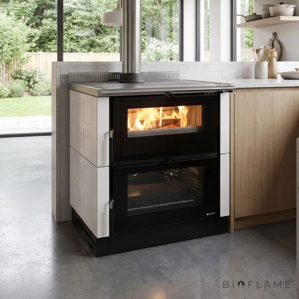 FOGÃO A LENHA - NORDICA EXTRAFLAME VERONA XXL MAIOLICA 