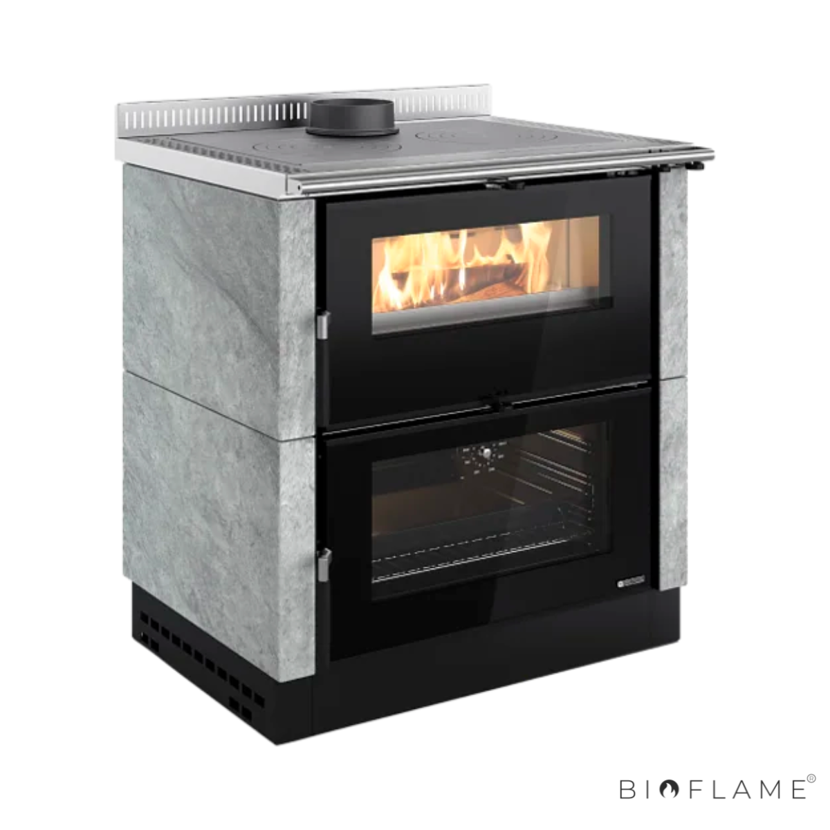 FOGÃO A LENHA - NORDICA EXTRAFLAME VERONA XXL PEDRA