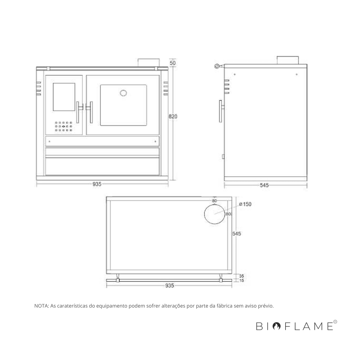 FOGÃO A LENHA - METLOR ME16 BRONZE PV