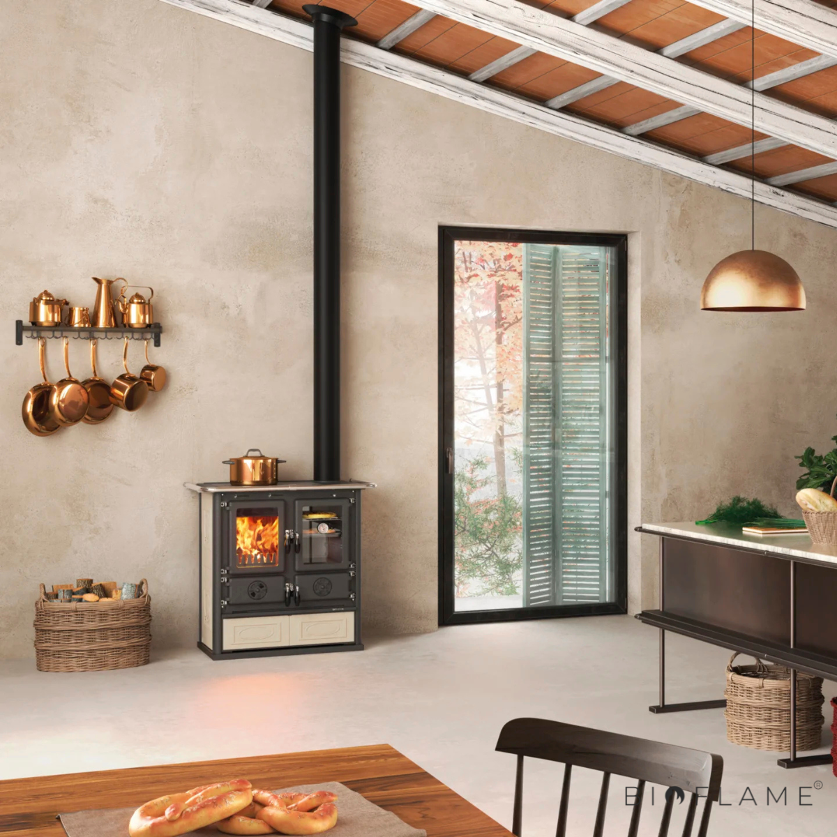 FOGÃO A LENHA - NORDICA EXTRAFLAME ROSETTA 5.0